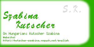 szabina kutscher business card